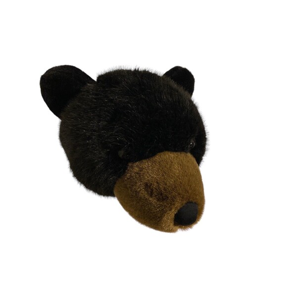 Stuffed Animal House brand Black‎ Bear head Wall Mount Plush Kids Room 6” decor - Picture 2 of 4